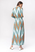 Dagskjole Nife til dame fra MS StyleHaven, laget av polyester, farge Flerfarget, størrelse 38, med long; 3-4 ermer