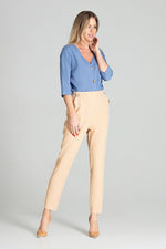 Naya – Klassisk hvit 3/4-ermet skjorte fra Roco Fashion til dame fra MS StyleHaven, laget av polyester, farge Blå, størrelse XL, med long ermer, perfekt til casual; dress