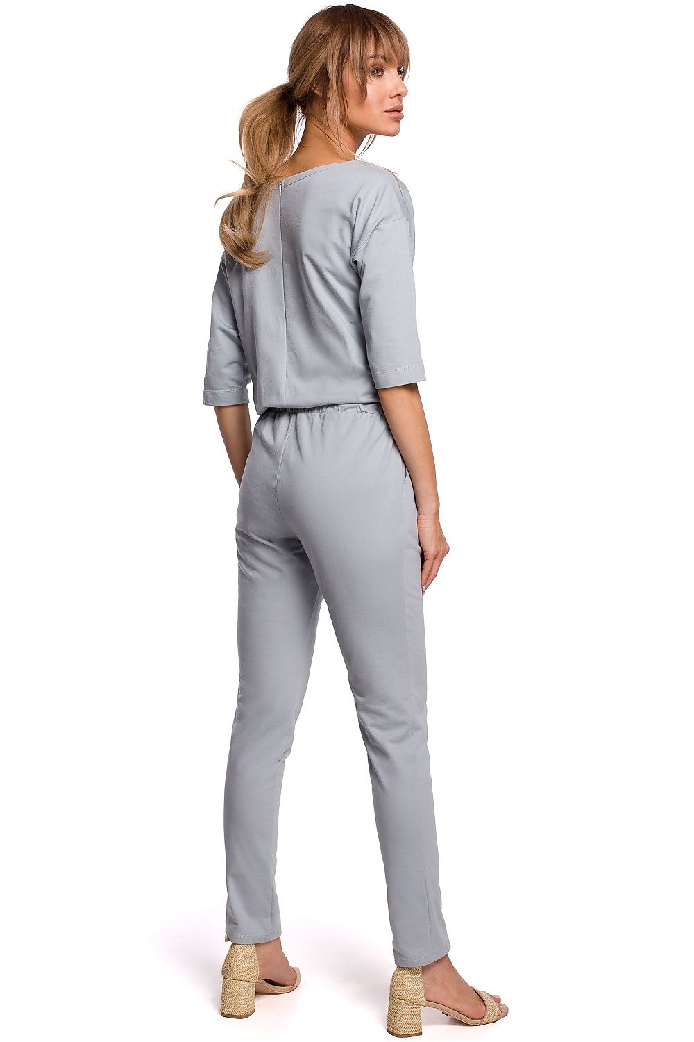 Elastisk Jumpsuit - Moe til dame fra MS StyleHaven, laget av Bomull, farge Blå, størrelse M, med 45720 ermer, perfekt til casual; dress