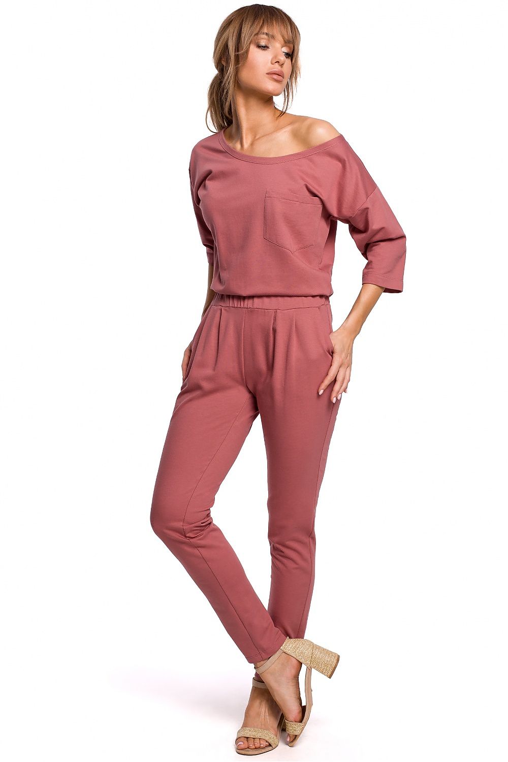Elastisk Jumpsuit - Moe til dame fra MS StyleHaven, laget av Bomull, farge Blå, størrelse XXL, med 45720 ermer, perfekt til casual; dress