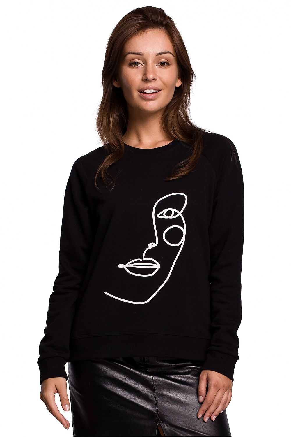 Bomull Sweatshirt - BeWear til dame fra MS StyleHaven, laget av Bomull; polyester, farge Svart, størrelse s, med long ermer, perfekt til dress