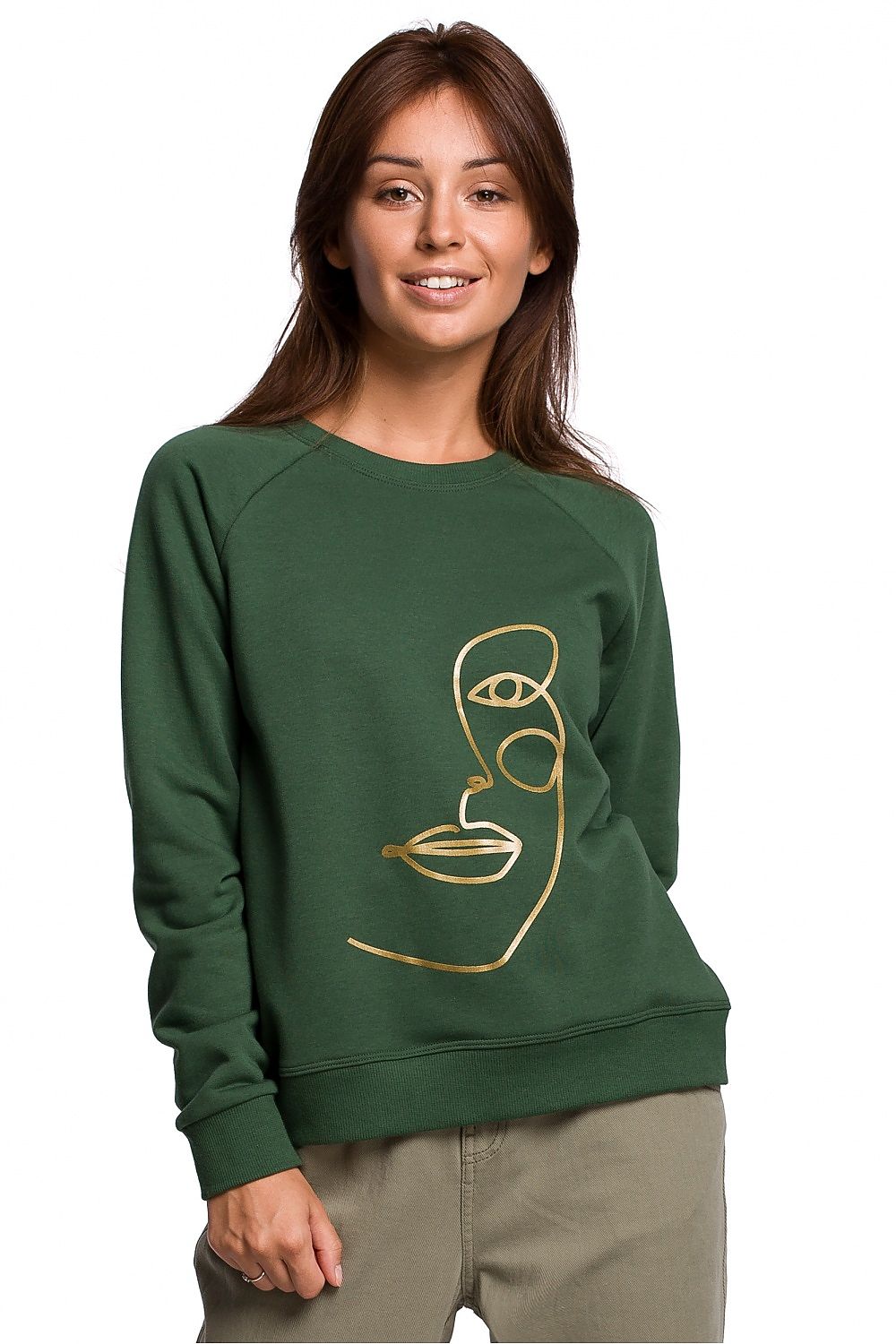 Bomull Sweatshirt - BeWear til dame fra MS StyleHaven, laget av Bomull; polyester, farge Svart, størrelse XL, med long ermer, perfekt til dress