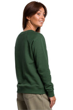 Bomull Sweatshirt - BeWear til dame fra MS StyleHaven, laget av Bomull; polyester, farge Grønn, størrelse s, med long ermer, perfekt til dress