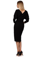Dagkjole - Moe til dame fra MS StyleHaven, laget av polyester, farge Svart, størrelse M, med long ermer, perfekt til casual; dress