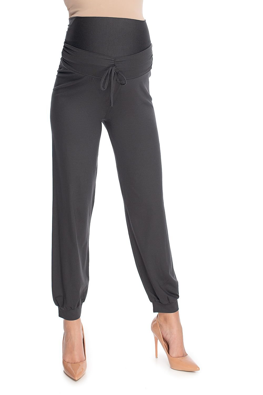 Relaxed Comfort Joggebukse for gravide fra PeeKaBoo til dame fra MS StyleHaven, laget av Elastan; Viskose, farge Grå 2, størrelse L/XL, med cap; short ermer, perfekt til casual; dress
