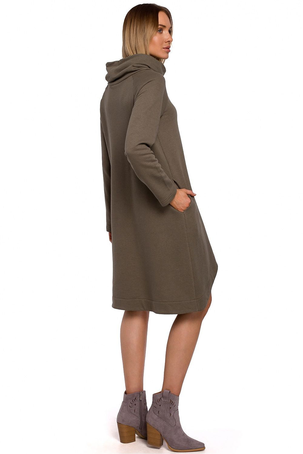 Dagkjole Moe til dame fra MS StyleHaven, laget av polyester, farge Grønn, størrelse M, med long ermer, perfekt til casual; dress