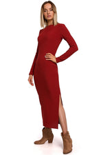 Maxi- Dagkjole - Moe til dame fra MS StyleHaven, laget av polyester, farge Gul, størrelse M, med long ermer, perfekt til casual; dress