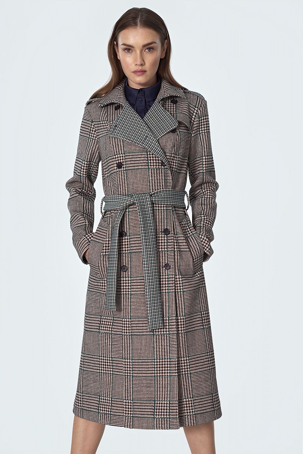 Frakk Nife til dame fra MS StyleHaven, laget av polyester, farge beige, størrelse 42, med long ermer