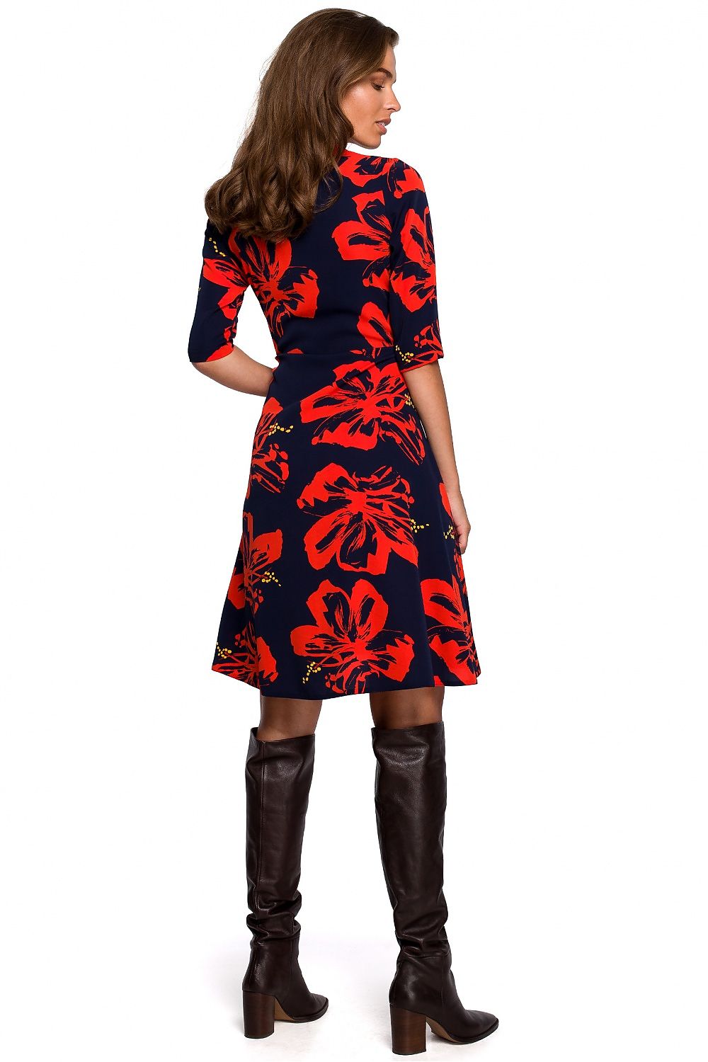 Dagkjole Stylove til dame fra MS StyleHaven, laget av polyester; Elastan-1, farge Rød, størrelse M, med lang ermer, perfekt til dress