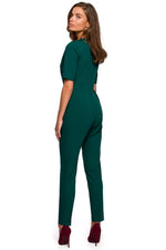 Jumpsuit Stylove til dame fra MS StyleHaven, laget av polyester; Viskose; Elastan, farge Marineblå, størrelse s, med short; cap ermer, perfekt til dress