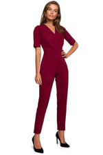 Jumpsuit Stylove til dame fra MS StyleHaven, laget av polyester; Viskose; Elastan, farge Marineblå, størrelse M, med short; cap ermer, perfekt til dress