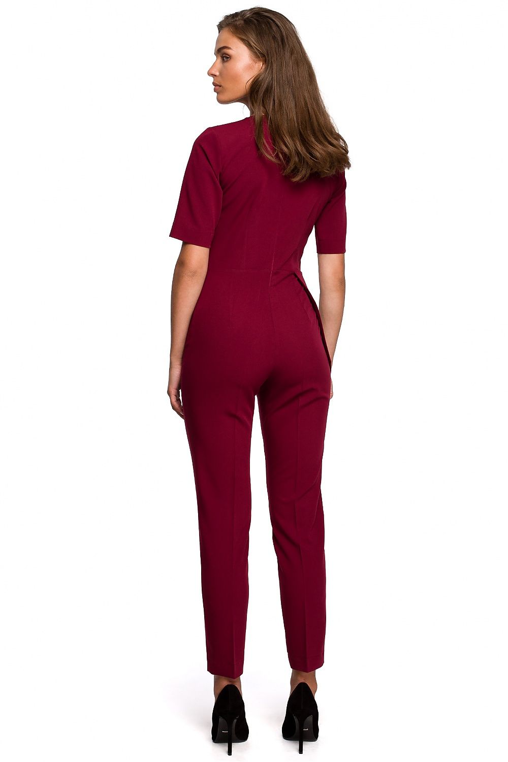 Jumpsuit Stylove til dame fra MS StyleHaven, laget av polyester; Viskose; Elastan, farge Marineblå, størrelse L, med short; cap ermer, perfekt til dress