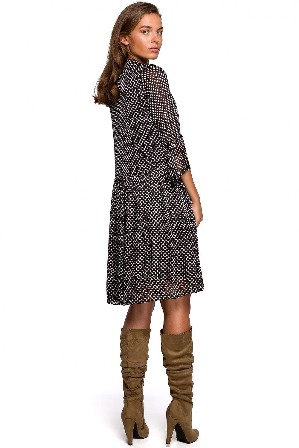 Dagkjole Stylove til dame fra MS StyleHaven, laget av polyester, farge Rød, størrelse s, med lang ermer, perfekt til dress