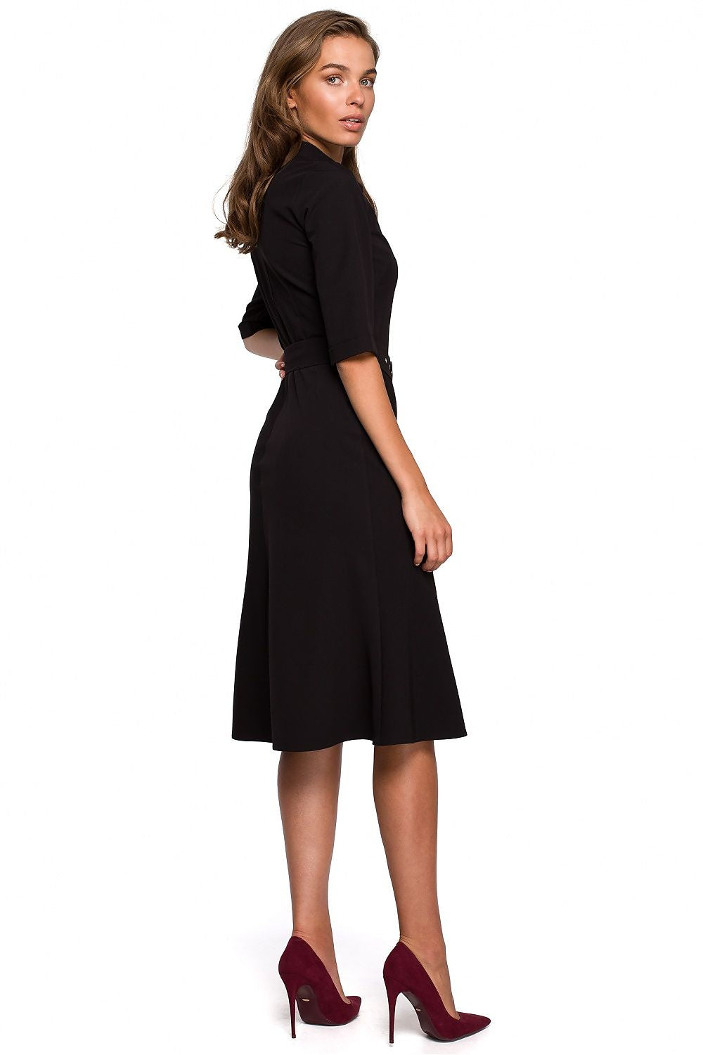 Dagkjole Stylove til dame fra MS StyleHaven, laget av polyester; Viskose, farge Svart, størrelse M, med lang ermer, perfekt til dress