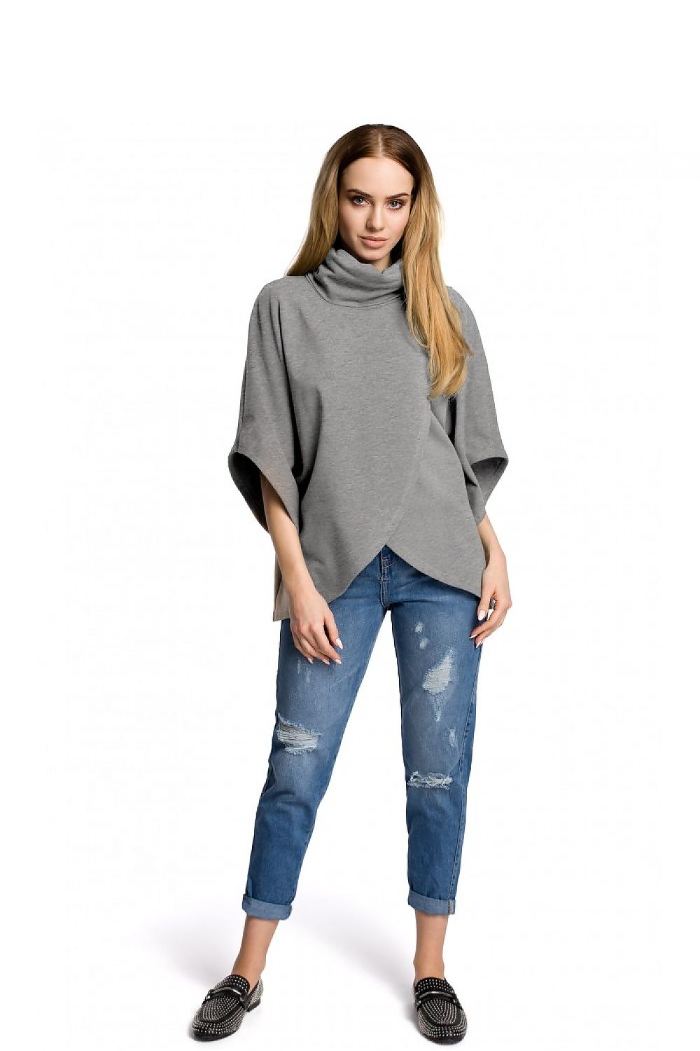 Bluse Moe til dame fra MS StyleHaven, laget av Bomull, farge Marineblå, størrelse 2XL/3XL, med short ermer, perfekt til dress
