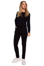 Jumpsuit - Moe til dame fra MS StyleHaven, laget av Elastan-1, farge Grønn, størrelse M, med long ermer, perfekt til casual; dress