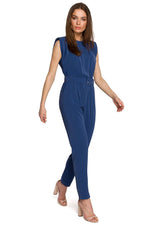 Jumpsuit Stylove til dame fra MS StyleHaven, laget av polyester; Elastan-1, farge Rosa, størrelse XXL, med cap; short ermer, perfekt til dress