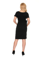 Graceful wrap gravidkjole fra PeeKaBoo til dame fra MS StyleHaven, laget av Elastan; Viskose, farge Blå, størrelse S/M, med cap; short ermer, perfekt til casual; dress