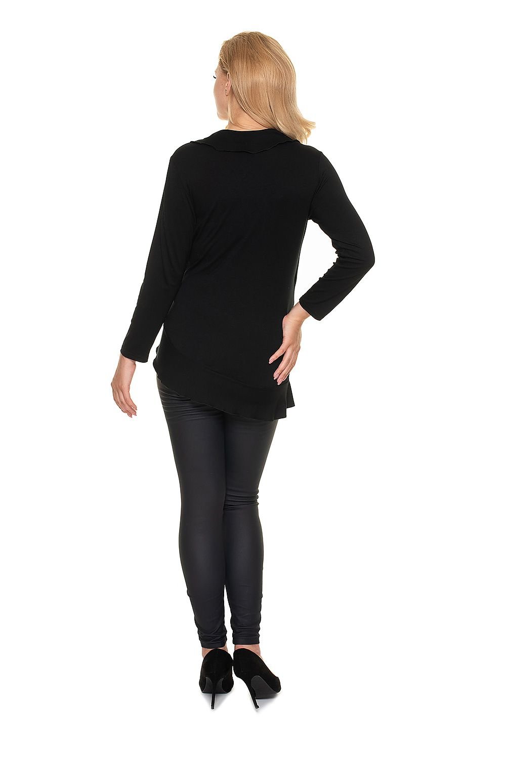 Frill & Grace Bluse fra PeeKaBoo til dame fra MS StyleHaven, laget av Viskose; Elastan, farge Rød, størrelse S/M, med 3-4; long ermer, perfekt til casual; dress