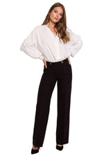 Bukser Makover til dame fra MS StyleHaven, laget av polyester; rayon, farge Marineblå, størrelse XXL, med long ermer