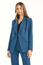 Jakke Nife til dame fra MS StyleHaven, laget av polyester; Viskose, farge Blå, størrelse 36, med long ermer, perfekt til casual; dress