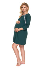 Enkel tilgang til ammenattkjole - PeeKaBoo til dame fra MS StyleHaven, laget av Viskose; Elastan, farge Grønn, størrelse L/XL, med short ermer, perfekt til casual; dress