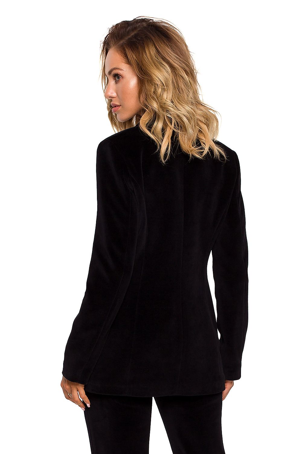 Blazer - Moe til dame fra MS StyleHaven, laget av Bomull; polyester, farge Svart, størrelse L, med long ermer, perfekt til dress
