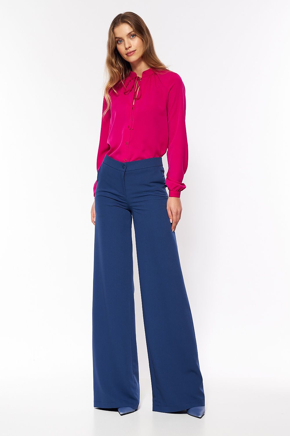Bukser Nife til dame fra MS StyleHaven, laget av Bomull; polyester, farge Marineblå, størrelse 42, med sleeveless ermer, perfekt til casual; dress