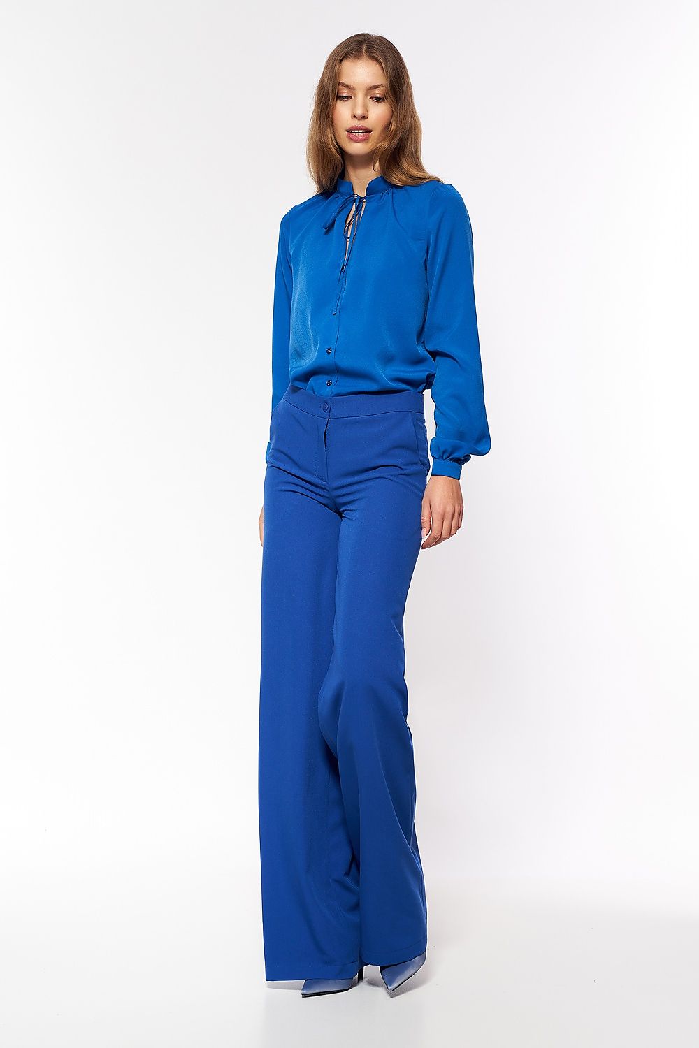 Bukser Nife til dame fra MS StyleHaven, laget av Bomull; polyester, farge Blå, størrelse 40, med sleeveless ermer, perfekt til casual; dress