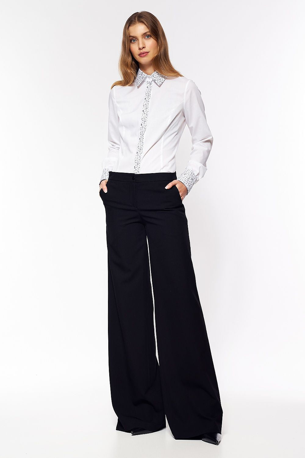 Bukser Nife til dame fra MS StyleHaven, laget av Bomull; polyester, farge Blå, størrelse 42, med sleeveless ermer, perfekt til casual; dress