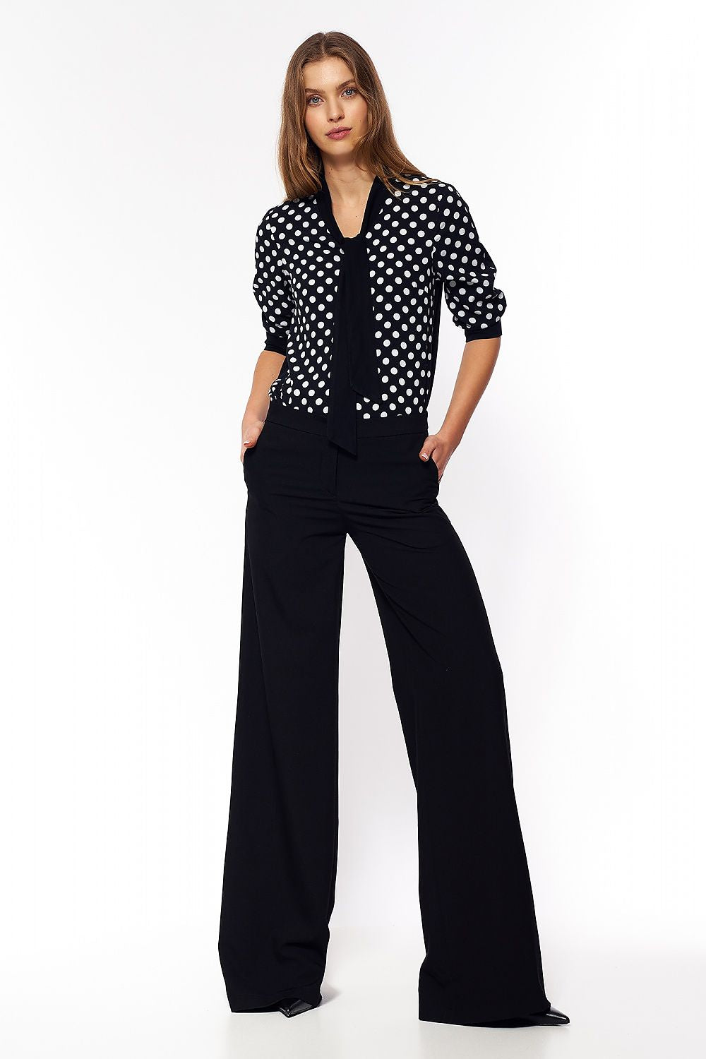 Bukser Nife til dame fra MS StyleHaven, laget av Bomull; polyester, farge Blå, størrelse 44, med sleeveless ermer, perfekt til casual; dress