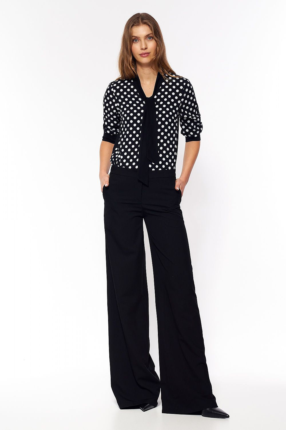 Bukser Nife til dame fra MS StyleHaven, laget av Bomull; polyester, farge Svart, størrelse 38, med sleeveless ermer, perfekt til casual; dress