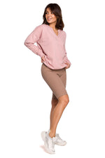 Tidløs komfortgenser fra BeWear til dame fra MS StyleHaven, laget av Bomull; polyester, farge Rosa, størrelse M, med long ermer, perfekt til dress