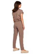 Jumpsuit -Dress BeWear til dame fra MS StyleHaven, laget av Bomull, farge Grønn, størrelse XL, med cap; short ermer, perfekt til dress