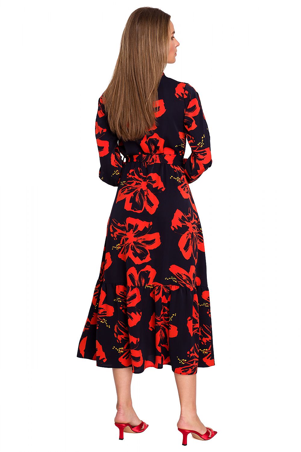 Dagkjole Stylove til dame fra MS StyleHaven, laget av polyester; Elastan-1, farge Svart, størrelse M, med long ermer, perfekt til dress