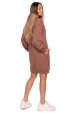 Langt snittet sweatshirt / Dagkjole - Moe til dame fra MS StyleHaven, laget av Bomull, farge Oransje, størrelse L, med long ermer, perfekt til dress
