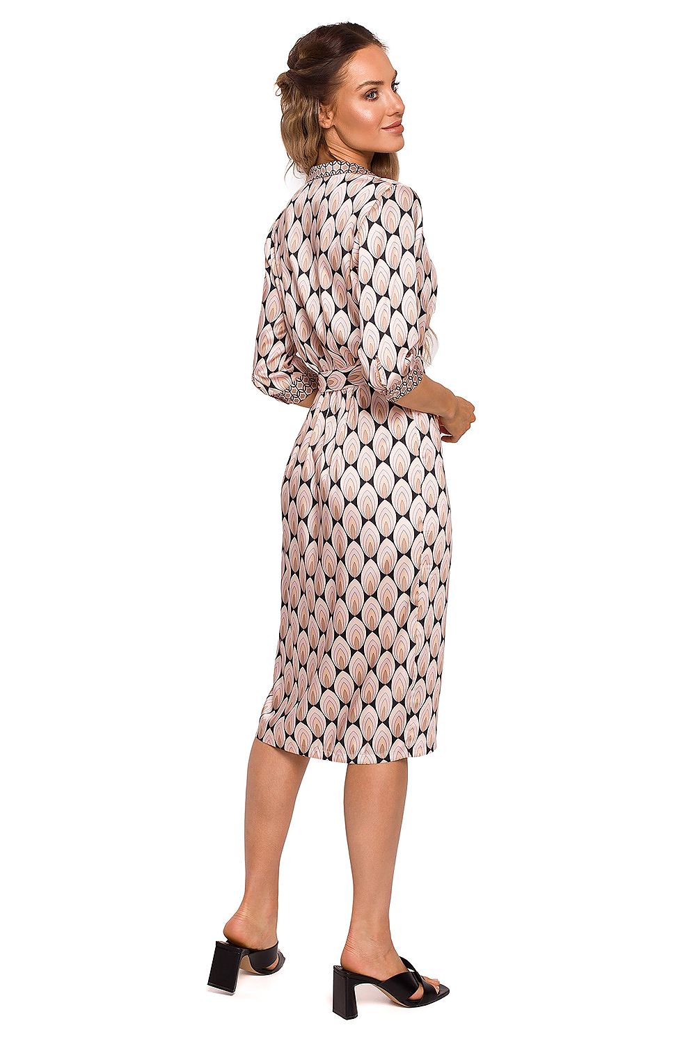 Geometrisk Dagkjole - Moe til dame fra MS StyleHaven, laget av polyester, farge Flerfarget, størrelse M, med 45720 ermer, perfekt til dress