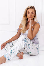 Pyjamas Momenti Per Me til dame fra MS StyleHaven, laget av polyester; Viskose, farge Grå, størrelse M, med short ermer, perfekt til casual; dress