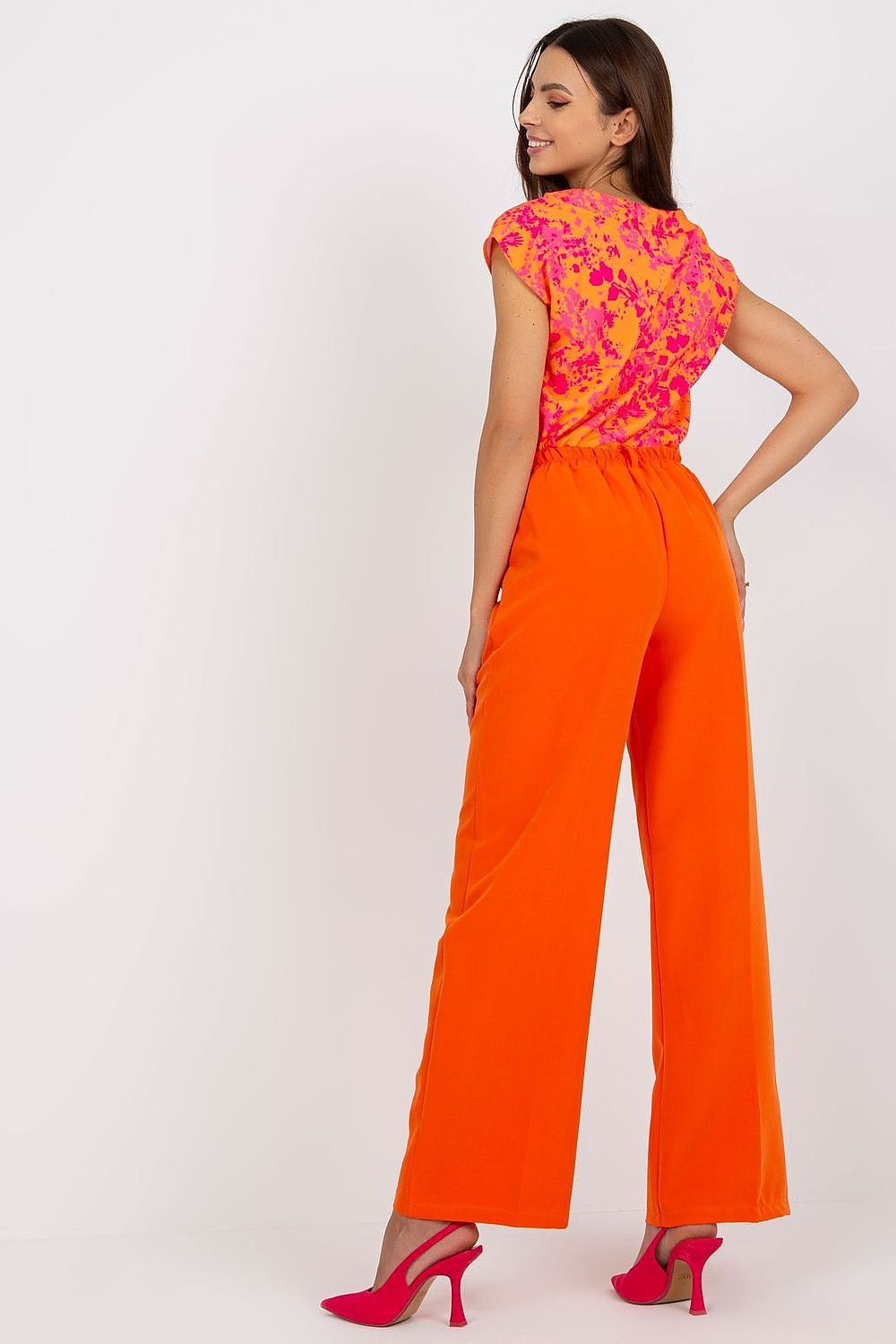 Elegant høytlivsbukse med folder til dame fra MS StyleHaven, størrelse XL, med long, bukselengde long, kjolelengde maxi, kjolestil gown; sheath