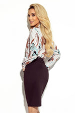 Business bluse til dame fra MS StyleHaven, laget av polyester, farge Grønn, størrelse XXL, med long ermer, perfekt til casual; dress