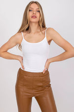 Topp BFG til dame fra MS StyleHaven, laget av Bomull, farge Hvit, størrelse S, med sleeveless ermer, perfekt til casual; dress