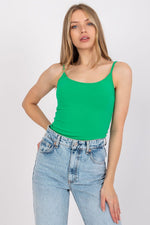 Topp BFG til dame fra MS StyleHaven, laget av Bomull, farge Grønn, størrelse S, med sleeveless ermer, perfekt til casual; dress