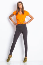Lange leggings BFG til dame fra MS StyleHaven, laget av Bomull; Elastan-1, farge Grå, størrelse XS, med sleeveless ermer, perfekt til casual; dress
