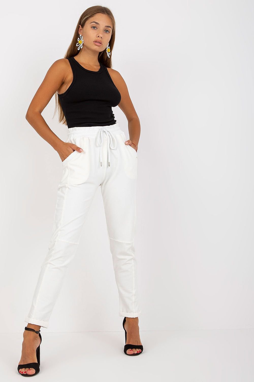 Everyday Ease - Joggebukse i bomull med høy midje til dame fra MS StyleHaven, laget av Bomull, farge Blå, størrelse L, med 45720 ermer, perfekt til casual; dress