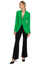 Klassiske Blazer - Moe til dame fra MS StyleHaven, laget av polyester, farge Grønn, størrelse M, med long ermer, perfekt til dress