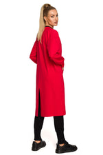 Lang sweatshirt - Moe til dame fra MS StyleHaven, laget av Bomull, farge Marineblå, størrelse s, med short ermer, perfekt til dress