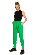 Treningsbukse Moe til dame fra MS StyleHaven, laget av Bomull, farge Grønn, størrelse s, med short ermer, bukselengde long, perfekt til dress