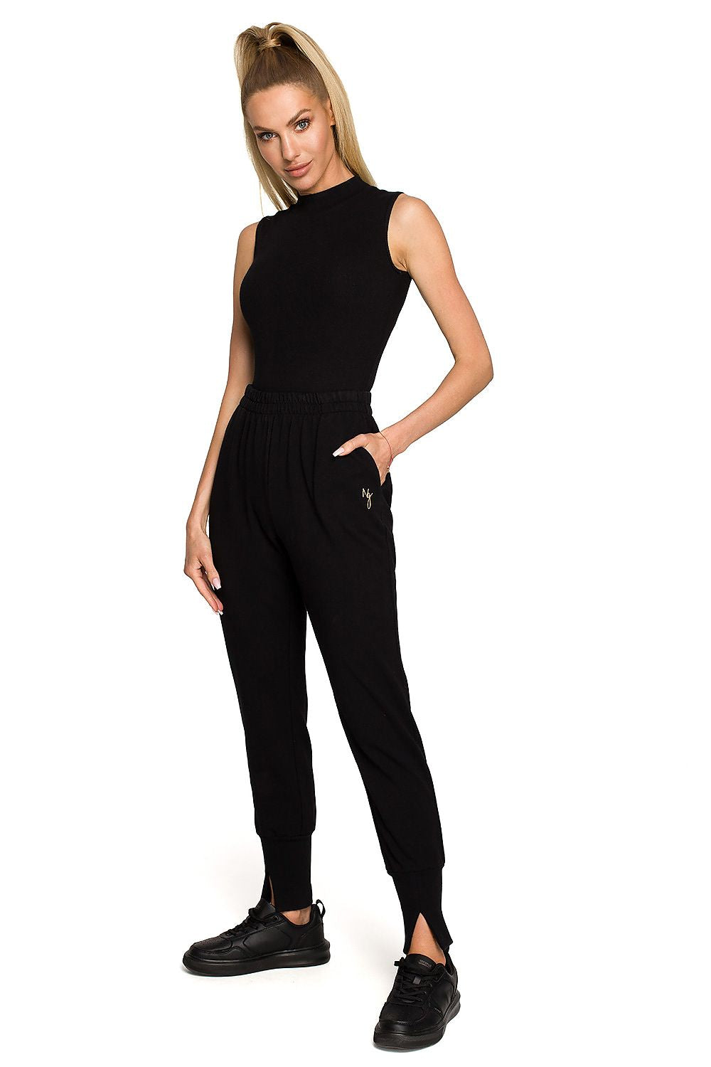 Treningsbukse Moe til dame fra MS StyleHaven, laget av Bomull, farge beige, størrelse XL, med short ermer, perfekt til dress