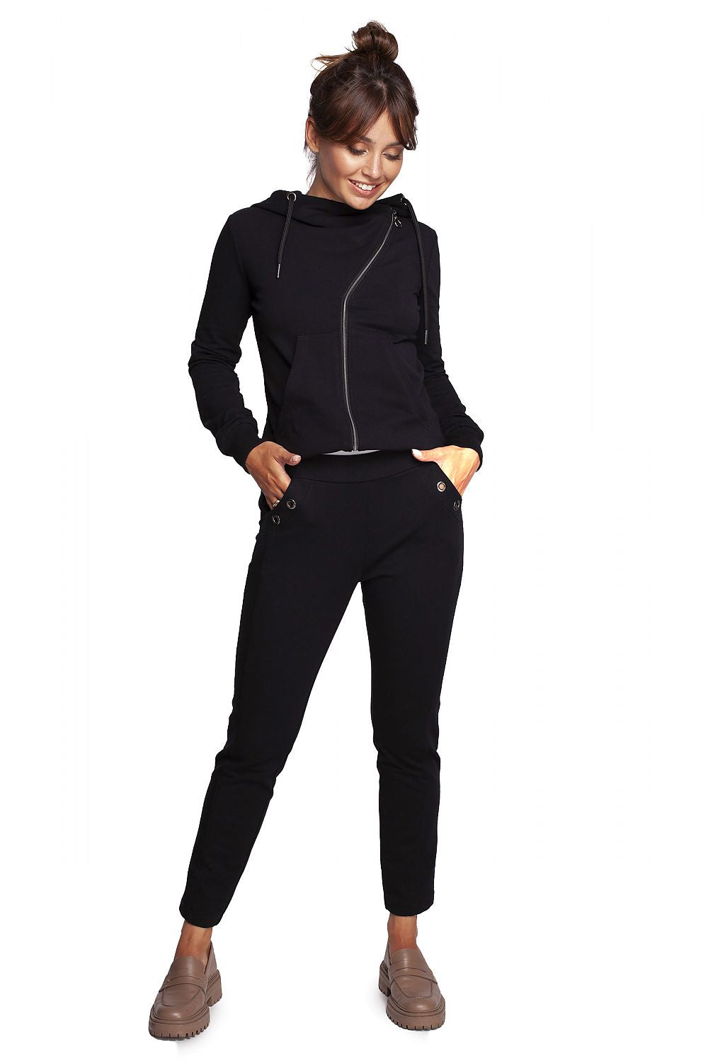 Urban Edge - Strikkebukser med rett ben - BeWear til dame fra MS StyleHaven, laget av Bomull, farge Svart, størrelse s, med long ermer, bukselengde long, perfekt til dress