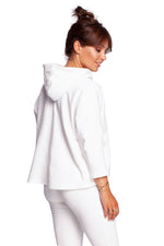 Avslappet trapes hettegenser fra BeWear til dame fra MS StyleHaven, laget av Bomull; polyester, farge beige, størrelse 2XL/3XL, med long ermer, perfekt til dress